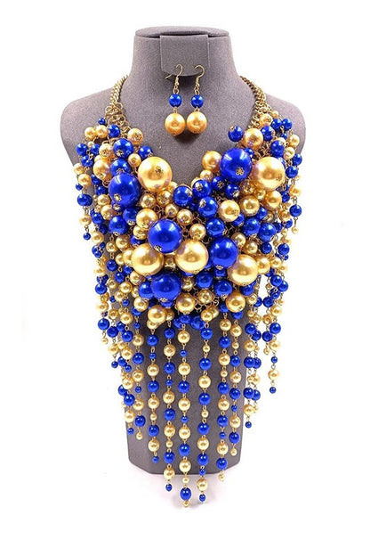 Head Turner Mix Pearl Layer Necklace Set