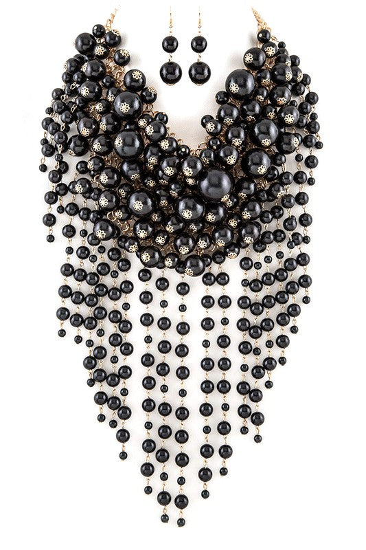 Head Turner Mix Pearl Layer Necklace Set