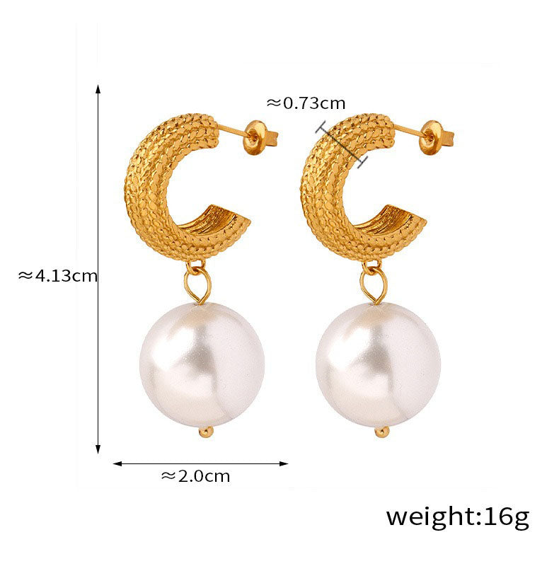 Syble's Dazzle 18K Gold Pearl Earrings