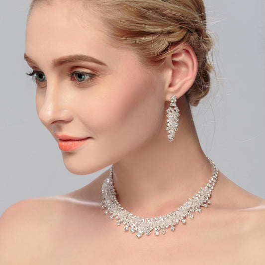 Remarkable Elegance Rhinestone Tiara, Necklace and Earrings