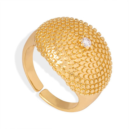 18K Golden Sparkling Zircon Ring