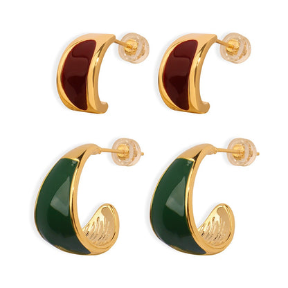 Crescent Magnolia 18K Gold Earrings