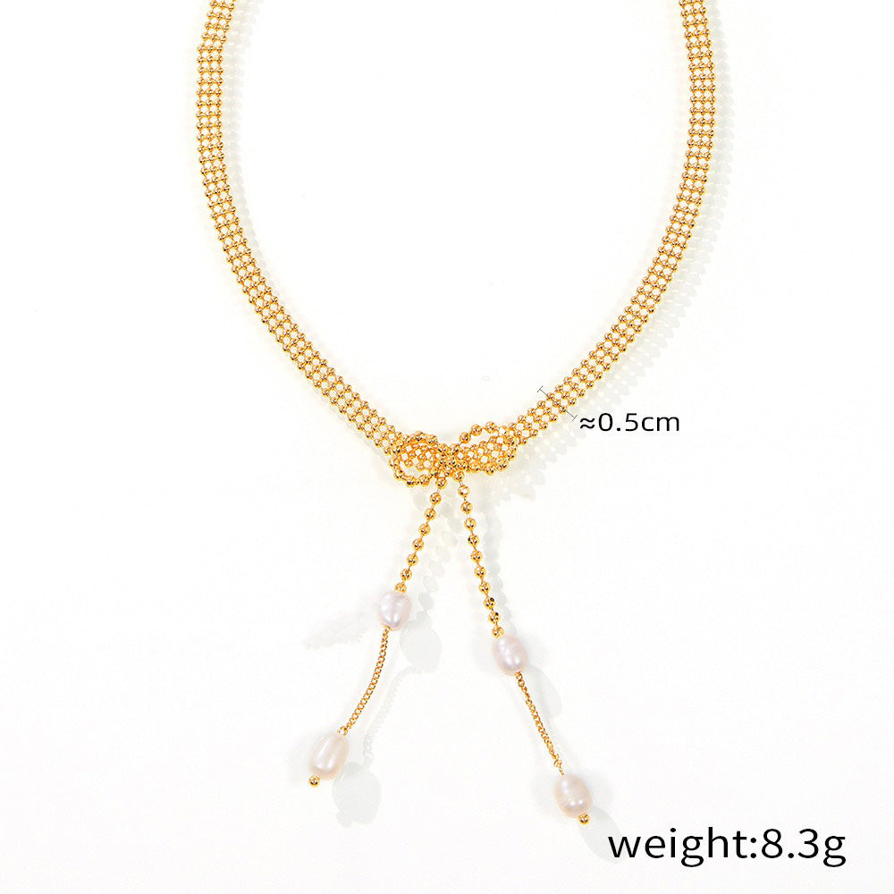 Blooming Pearls 18K gold necklace and bracelet set