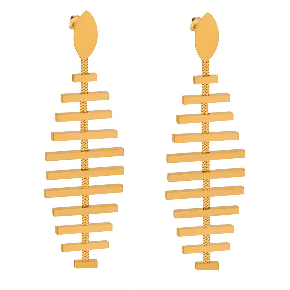 Tassel With Me - 18k Gold Fishbone Earrings