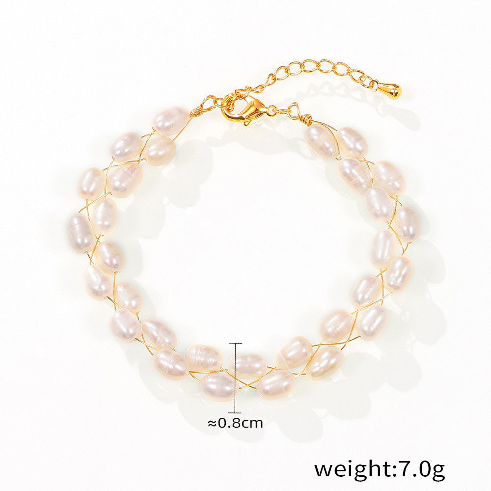 Blooming Pearls 18K gold necklace and bracelet set