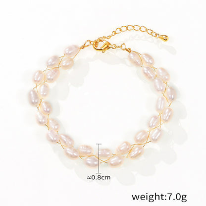 Blooming Pearls 18K gold necklace and bracelet set