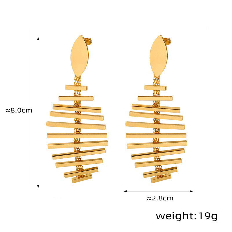 Tassel With Me - 18k Gold Fishbone Earrings