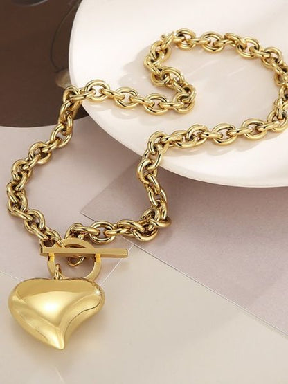 Love Buckle Necklace Bracelet Set