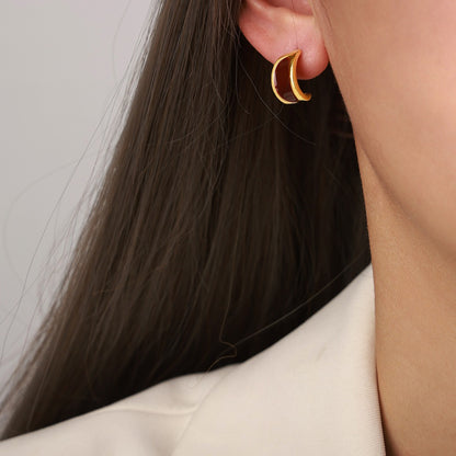 Crescent Magnolia 18K Gold Earrings