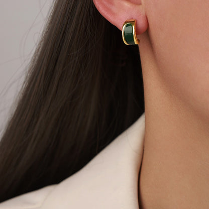 Crescent Magnolia 18K Gold Earrings