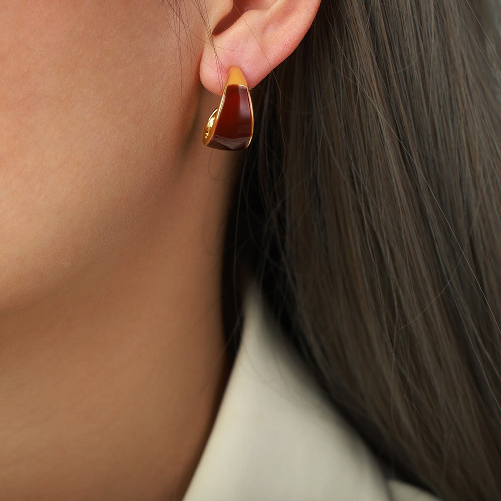 Crescent Magnolia 18K Gold Earrings